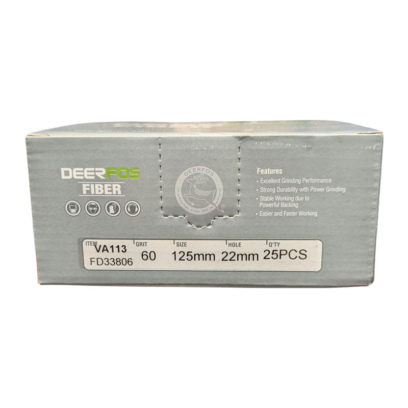 Deerfos Resin Fibre Discs 125mm 60 Grit