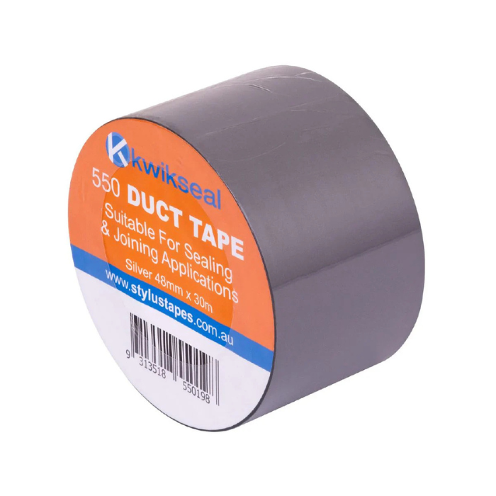 Kwikseal 550 PVC Duct Tape Silver 48mm x 30m - Heavy Duty Multi-Purpose Tape
