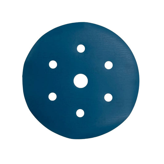 Revcut Blue Hook & Loop Film Back Sanding Disc 150mm (Box of 100 discs) 7 HOLE