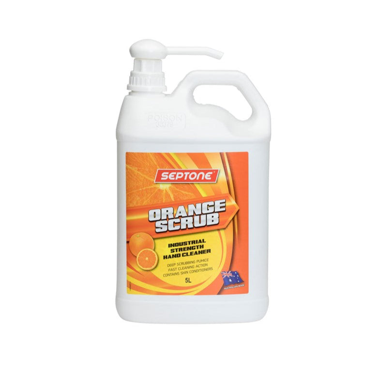 Septone Orange Scrub Hand Cleaner + Pump 5Ltr