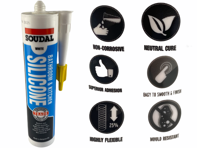 Soudal Bathroom & Kitchen Silicone 300ml