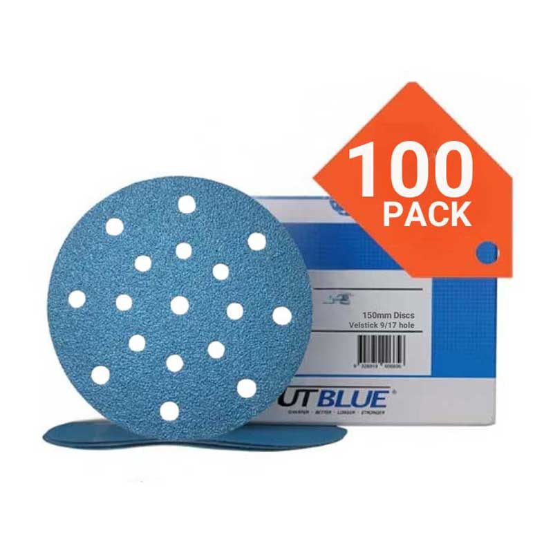 Revcut blue 150mm 17 hole 2000 grit sanding discs 100 pack