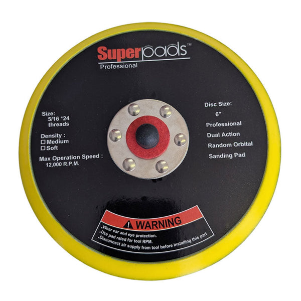 Velocity No Hole Sanding Back Up Pad 150mm 5/16th thread