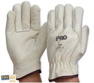 Riggamate Premium Cow Grain Leather Work Gloves - Heavy Duty Rigger Gloves