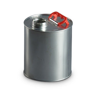 2L metal screw top tin with red handle for safely storing paints, thinners, adhesives, and industrial liquids.