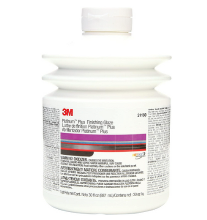 A container of 3M Platinum Plus Finishing Glaze 31180 with hardener.