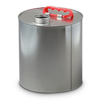 4L metal screw top tin with red handle for storing and dispensing paints, thinners, adhesives, and industrial liquids.