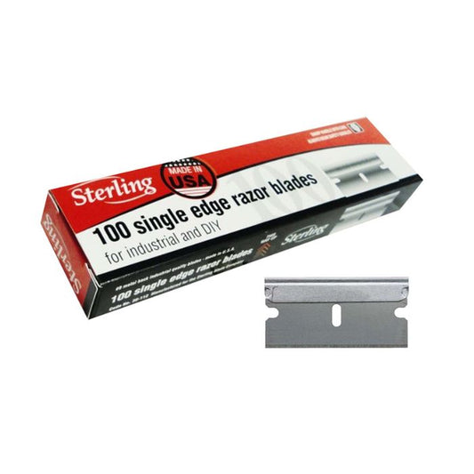Sterling Single Edge Razor Blades - Professional Scraper Blades (Box of 100)