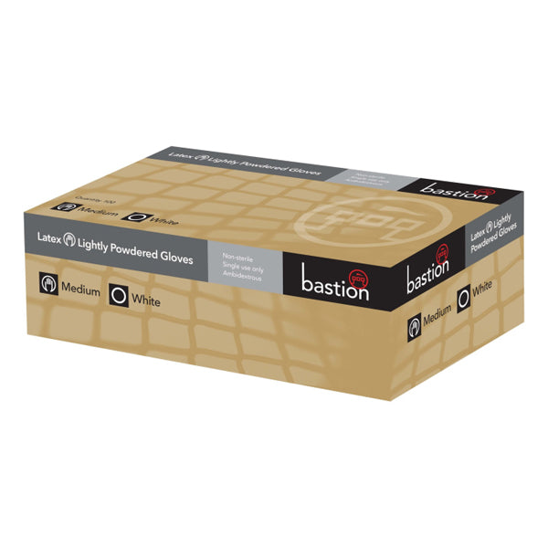 Bastion Lightly Powdered Latex Gloves 100 per box
