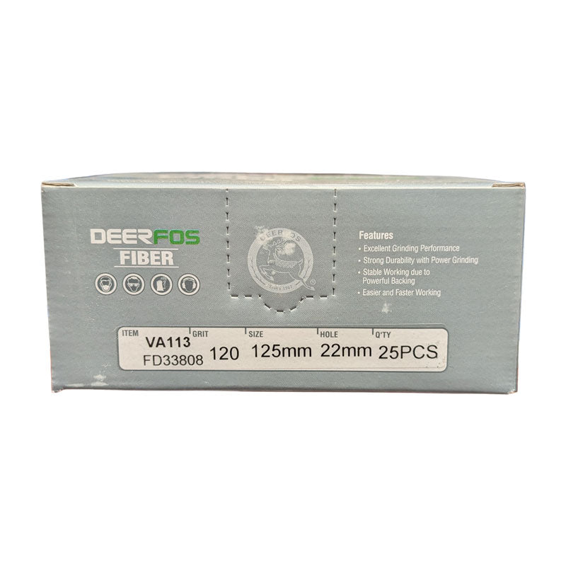 Deerfos Resin Fibre Discs 125mm 120 Grit