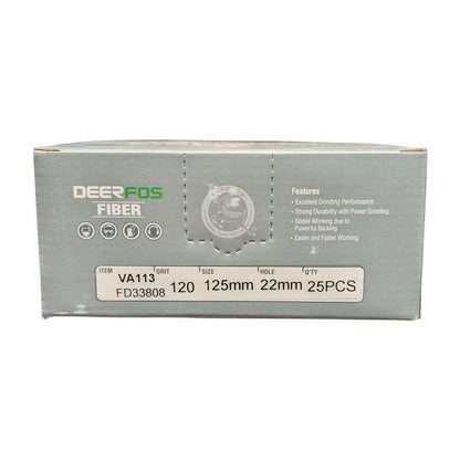 Deerfos Resin Fibre Discs 125mm 120 Grit