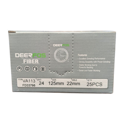 Deerfos Resin Fibre Discs 125mm 24 Grit