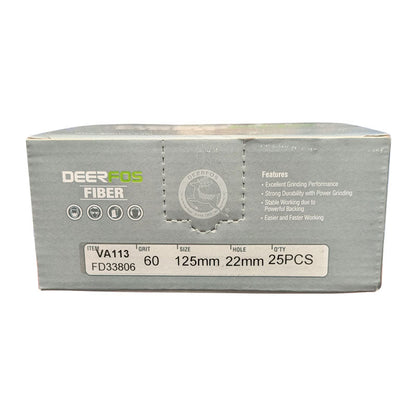 Deerfos Resin Fibre Discs 125mm 60 Grit