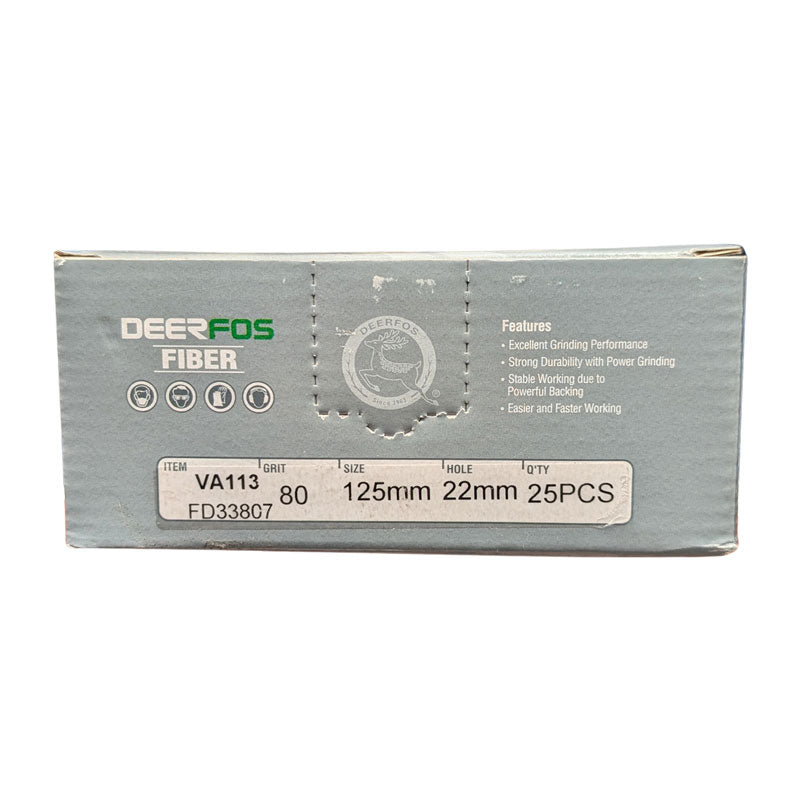 Deerfos Resin Fibre Discs 125mm 80 Grit