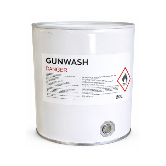 Can of Gunwash with a white label on a white background 20L