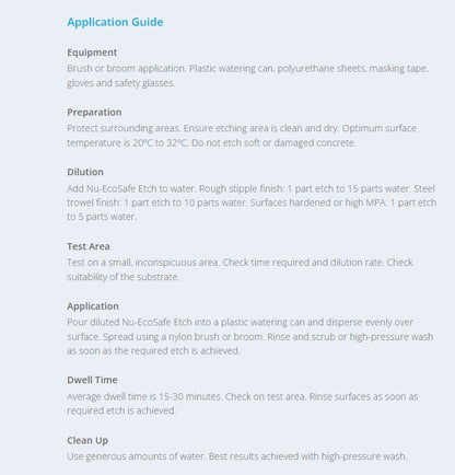 Nutech Ecosafe Concrete Etch