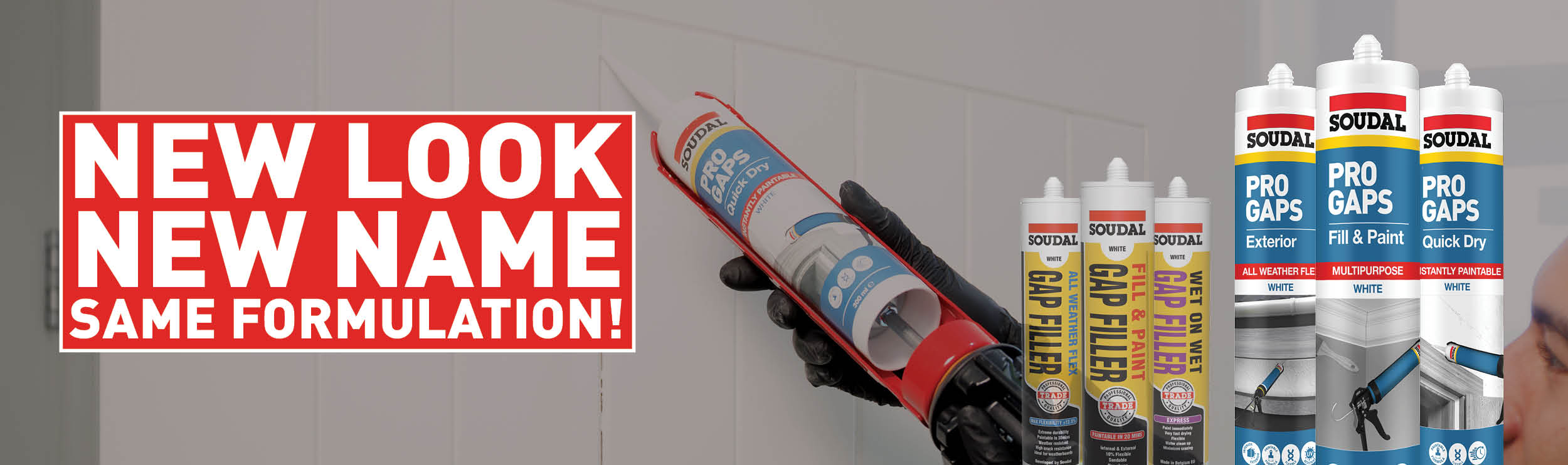 Soddak Pro Gaps packaging with a hand holding a red box, on a gray background with promotional text.