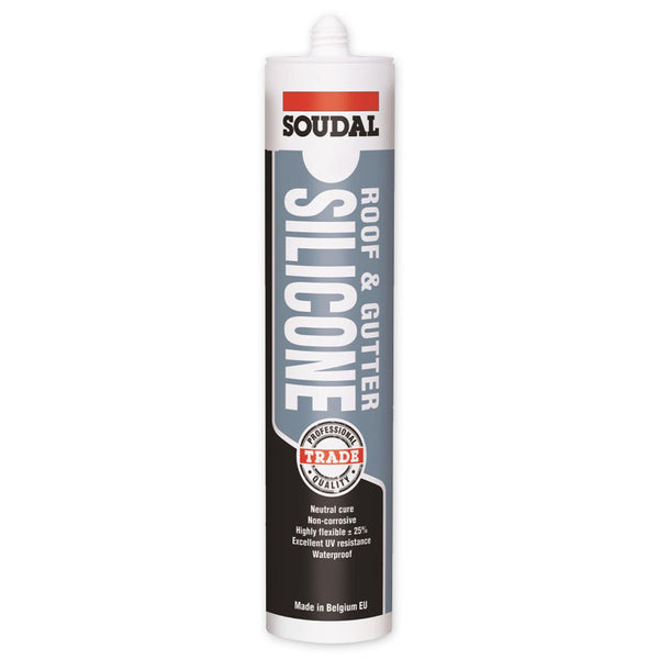 Soudal Roofing & Gutter Silicone Sealant 300ml Clear - Neutral Cure