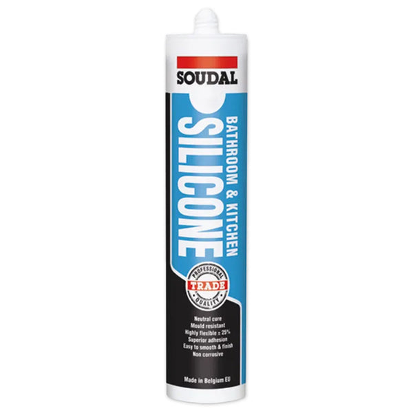 Soudal Bathroom & Kitchen Silicone Sealant 300ml - Neutral Cure