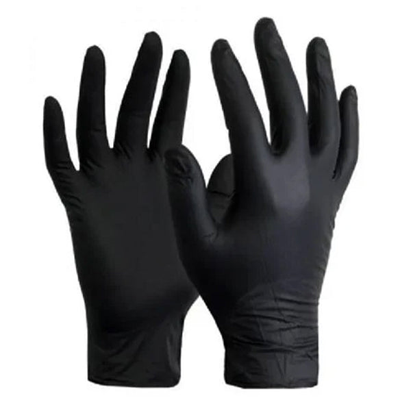 Stylus Black Nitrile Gloves 100 Pack - Powder-Free Disposable Examination Gloves