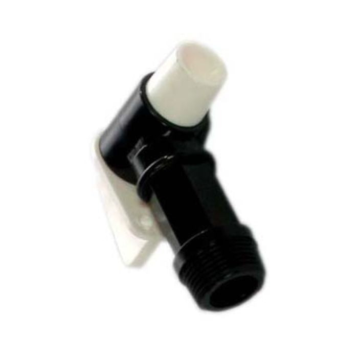 Black and white chemical drum tap for 20L containers, solvent dispensing valve with threaded fitting