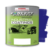 Concept Paints Industrial Coatings Hammertone blue enamel paint tin for protective metal and machinery finishes.