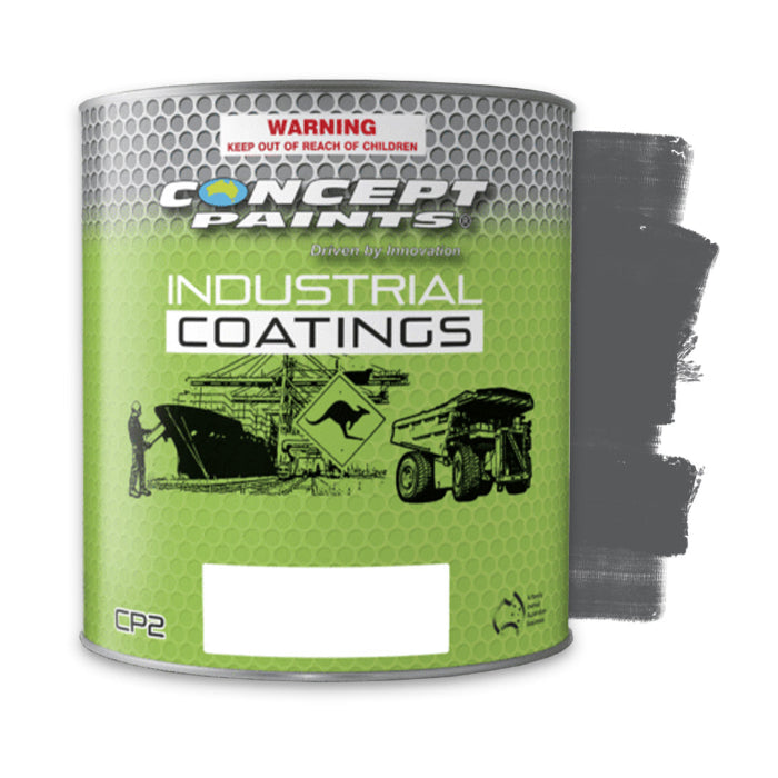 Concept Paints Industrial Coatings Hammertone charcoal enamel paint tin for protective metal and machinery finishes.