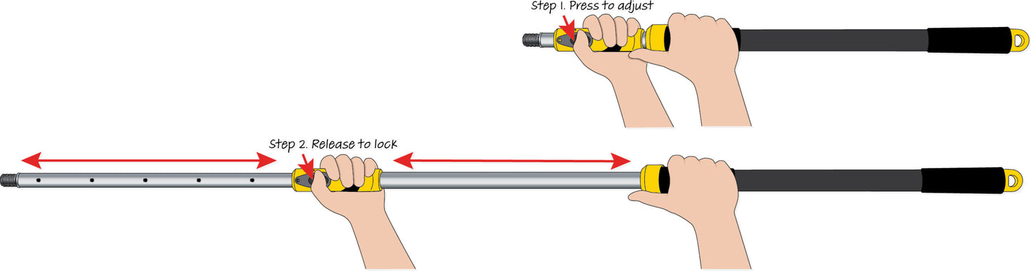 UNi-PRO 2-in-1 Dual Extension Pole 0.7m-1.5m - Professional Telescopic Painting Pole