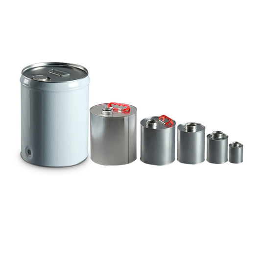 metal can with screw on lids