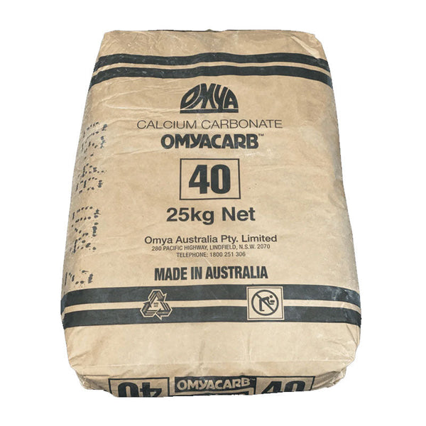 Omya Carb Calcium Carbonate 40 fine powder 25kg bag for industrial use