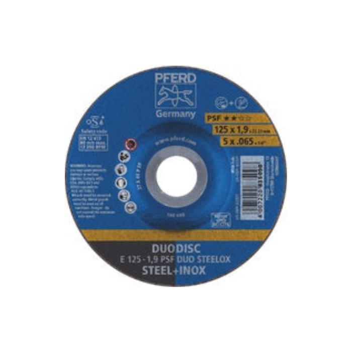 PFERD DUODISC E 125-1.9 PSF DUO STEELOX cutting disc for steel and stainless steel