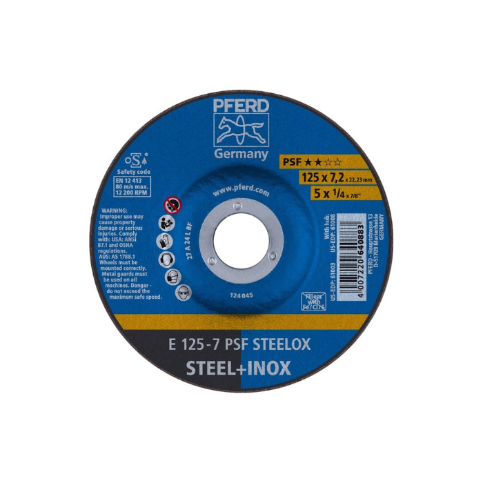 PFERD E 125-7 PSF STEELOX cutting disc 125mm for steel and stainless steel