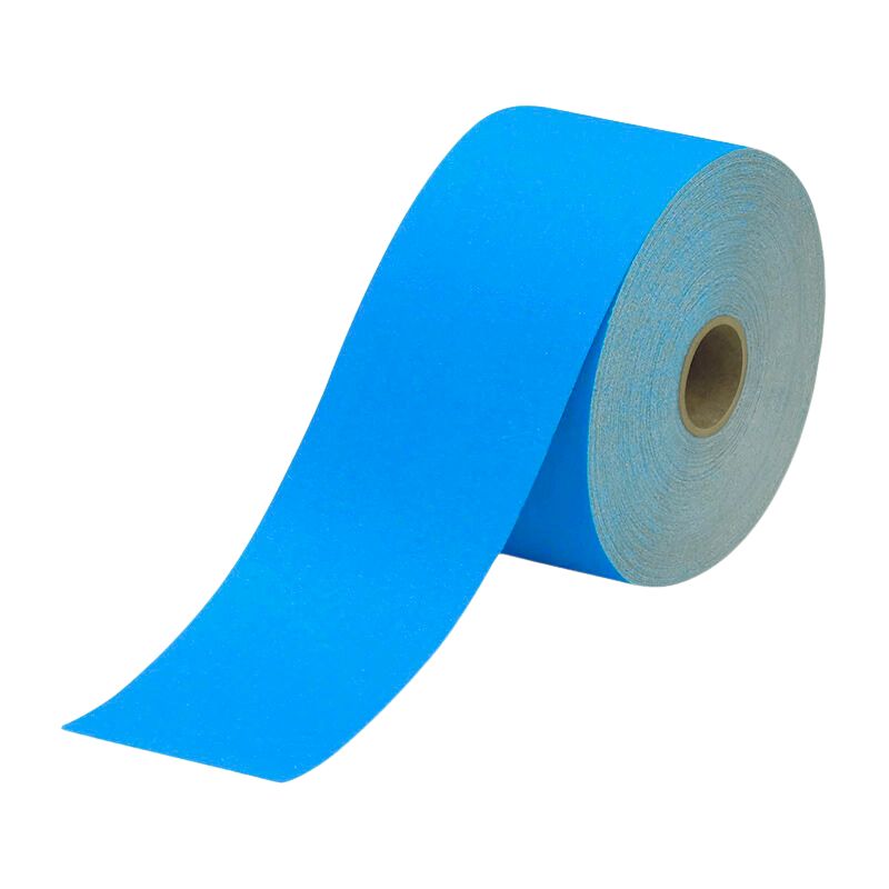Blue hook and loop sanding roll for trade and industrial use – multiple grit options