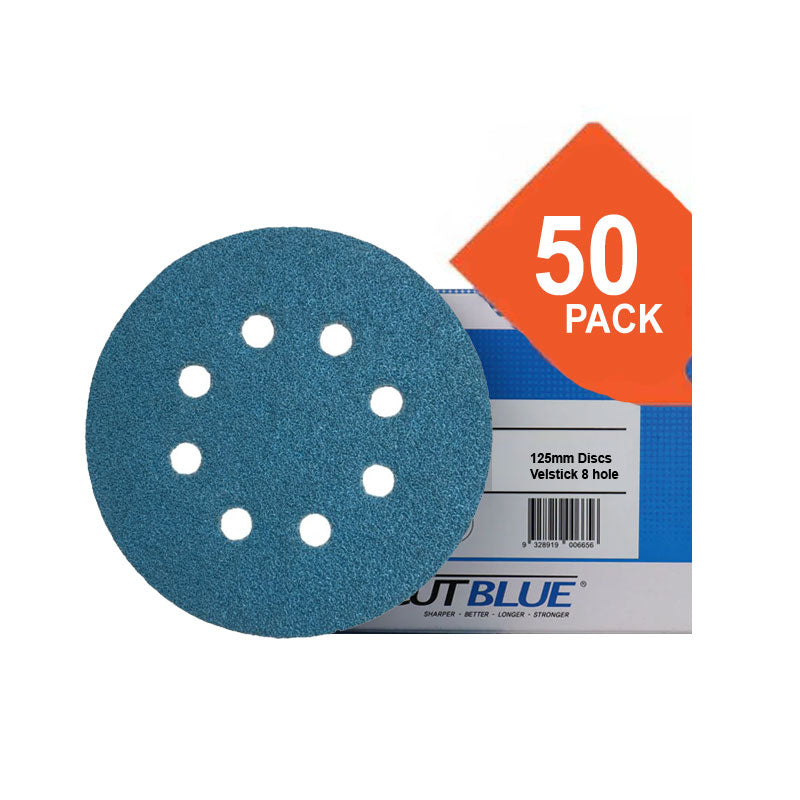 Revcut Blue Velstick Sanding Discs 8 hole 40 grit box