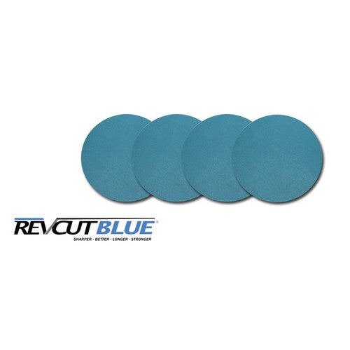 Revcut Blue Hook & Loop Film Back Sanding Disc 150mm (Box of 100 discs) No-Holes