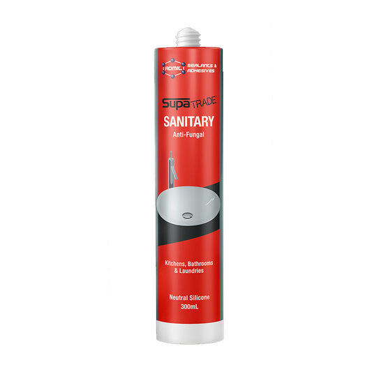 Admil SupaTrade Sanitary Neutral Silicone 300ml - Mould Resistant Bathroom Sealant