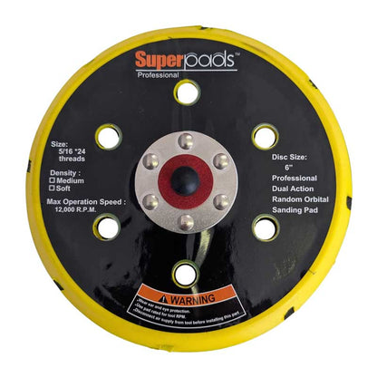 Velocity 7 Hole Sanding Back Up Pad 150mm 5/16th thread